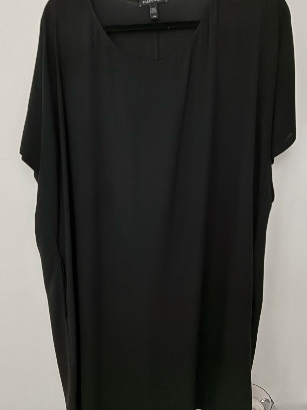 Eileen Fisher Black SILK  loose unstructured dress